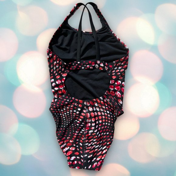 Adidas Infinitex Women’s Red and Black One Piece Swimsuit Size 32 - Picture 3 of 7